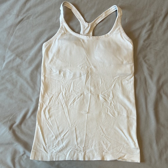 LULULEMON | Ebb to Street Ribbed Tank | White sz 8 - Picture 1 of 5